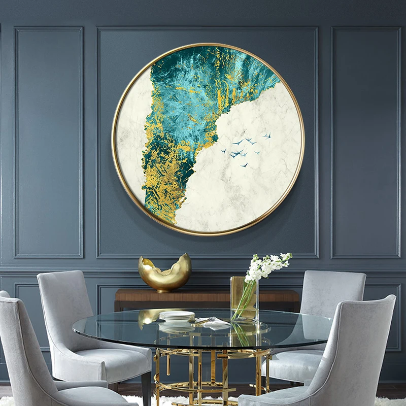 

EECAMAIL Modern Minimalist Restaurant Diamond Painting Full Round Light Luxury Abstract Point Diamond Nordic Hanging Painting