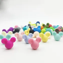 24*20*14mm 10pcs Mouse Silicone Beads Baby Teething Beads Safe Food Grade Nursing Chewing Mickey Silicone Bead 27Colors