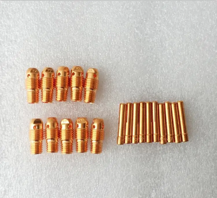 Free shipping 20PCS Collet & 20PCS Collet Body 2.4mm For WP9 WP-20 Welding Torch Consumables