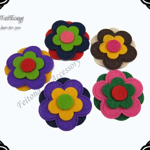 Newest 5cm  24pcs/lot   felt flower  Non-woven flower  felt  floral can mix order 15color could choose