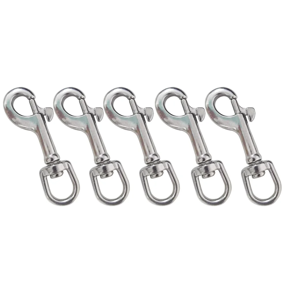 5pcs/lot 316 Stainless Steel Scuba Diving Clips 66mm Swivel Eye Snap Hook Dive Single Ended Swivel Eye Bolt Hook Buckle Dog Clip