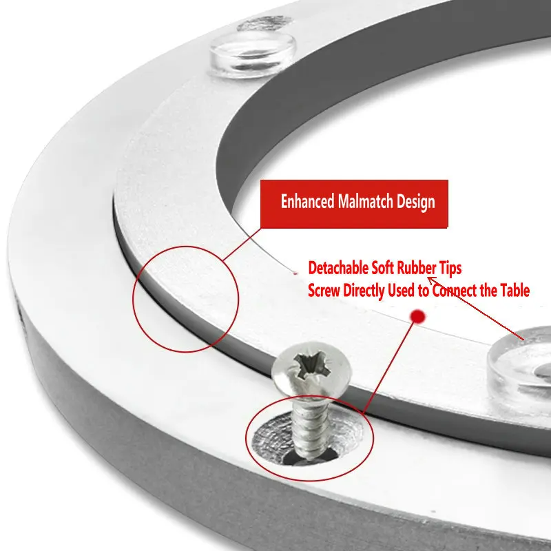 Rodamiento giratorio redondo para mesa de comedor, plataforma giratoria de aleación de aluminio silenciado de alta resistencia, diseño Malmatch, 2