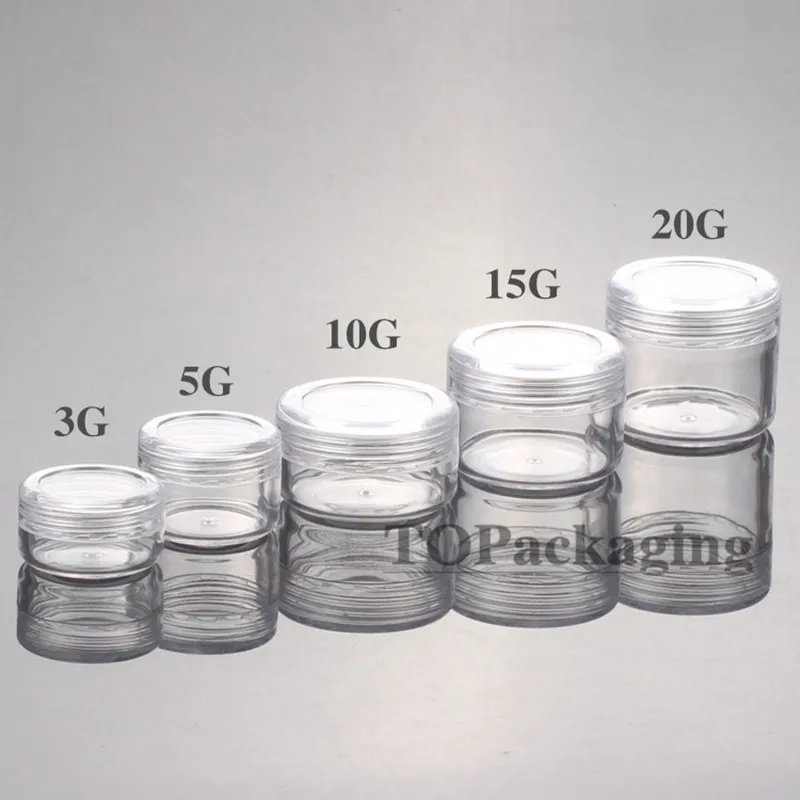 100PCS/LOT-15G Cream Jar,Clear Plastic Cosmetic Eyeshadow Cream Canister,Sample Mask Makeup Sub-bottling,Empty Nail Art Box