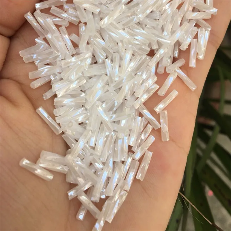 200pcs White color 2x6mm Twist Bugle Glass Loose Seed Spacer Tube Leptospira Beads For jewelry making DIY Garment Accessories