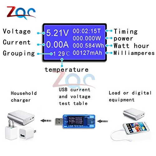 8 in1 QC2.0 QC3.0 DC 4-30v Electrical Bank Power USB Capacity Voltage Tester Current Meter Monitor Digital Voltmeter Ammeter