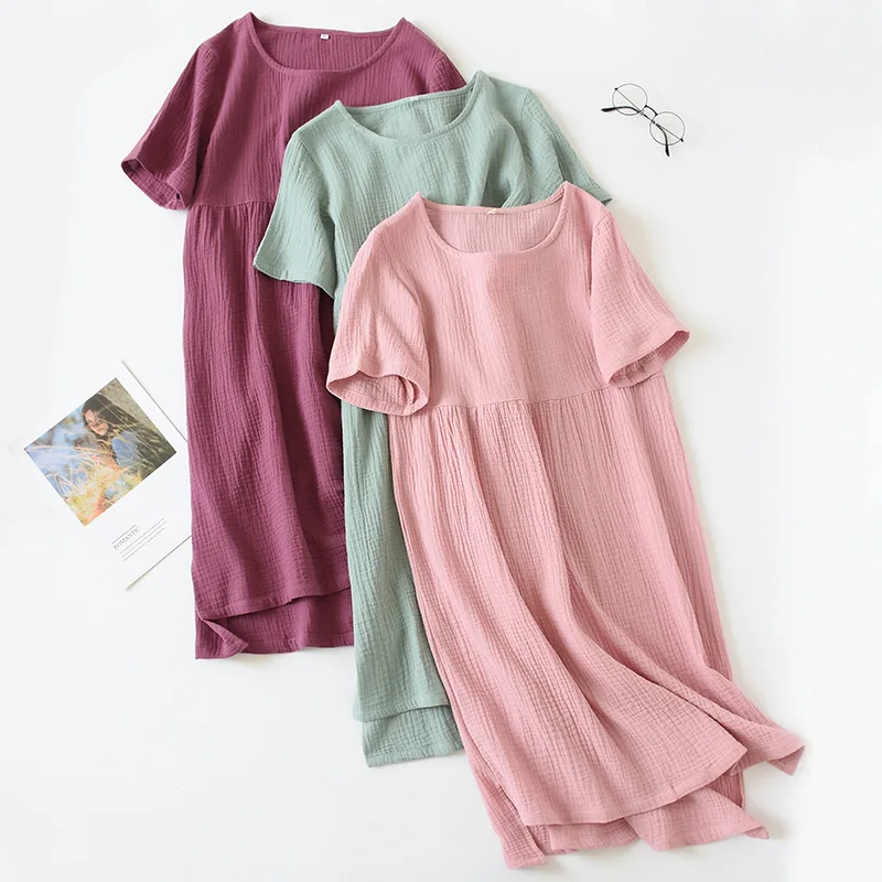 Summer 2024 Pregnant Sleepwear Dress Short Sleeve Cotton Pregnant Nightgown For Pregnant Women Maternity Sleeping Dress