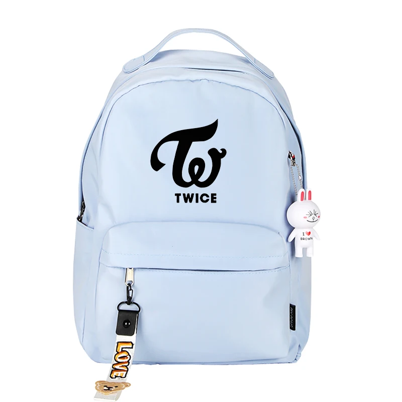 Korean Group TWICE Girl Pink Backpack Candy Color Women Daypack Nylon School Bags for Teenage Girls Mochila Feminina Rugzak