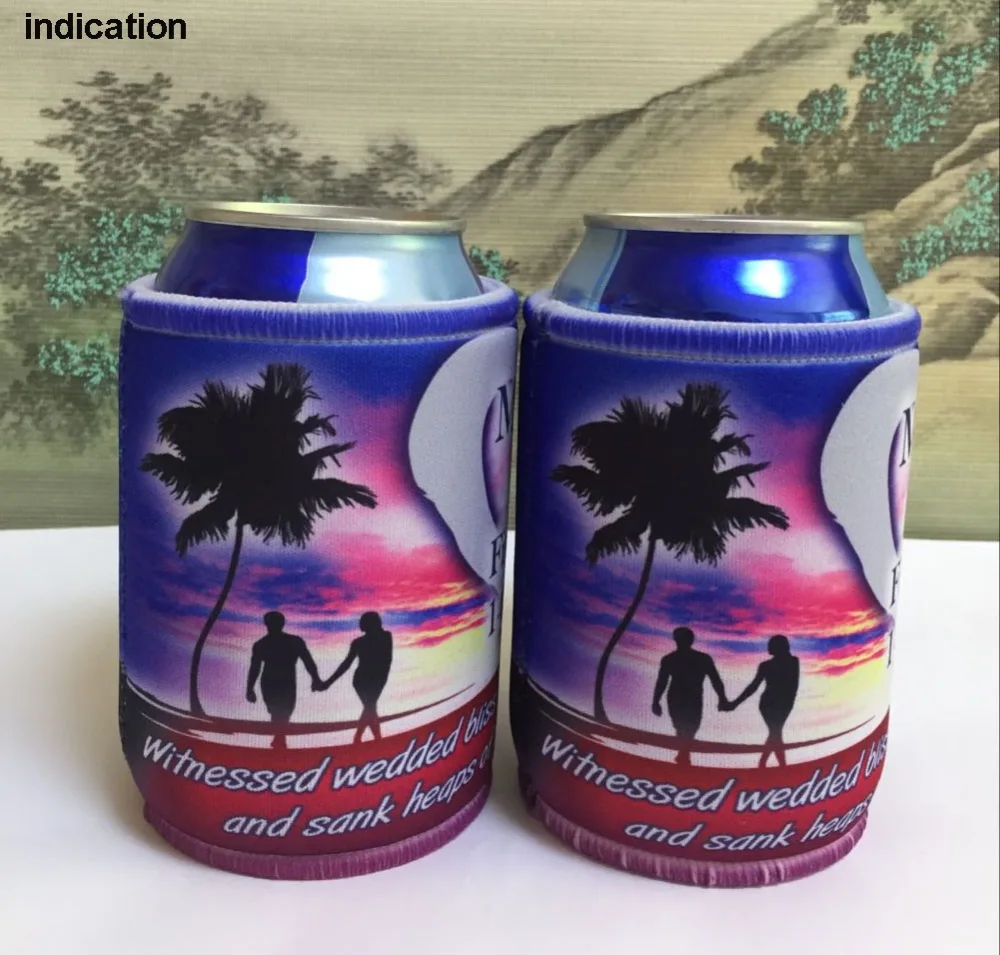 100pcs/lot Custom Wedding Gift Stubby Holder Neoprene Beer Bottle Cooler Thermos Cool Bag Waterproof  Ice Packs Beer Can Cover