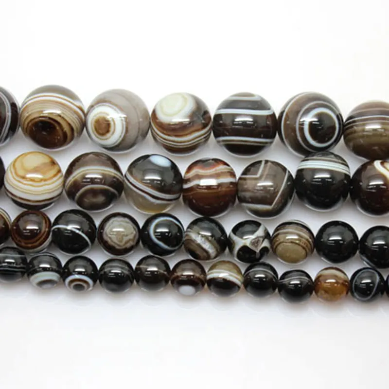 8-14mm Natural Round Dzi Agates Banded Agates Stripe Onyx Beads For Jewelry Making Beads 15\'\' Needlework DIY Beads Trinket