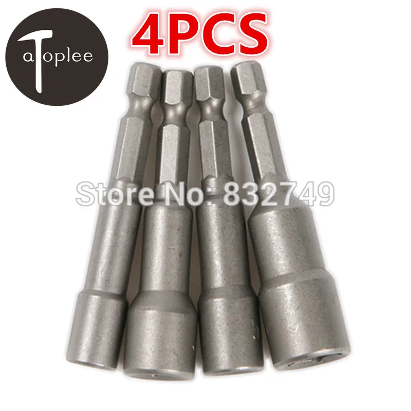 4pcs 1/4 To 1/4 3/8 5/16 7/16 Hex Socket Magnetic Nut Driver Set Socket Adapter For DIY Carpentry Repair Drill Hand Tools