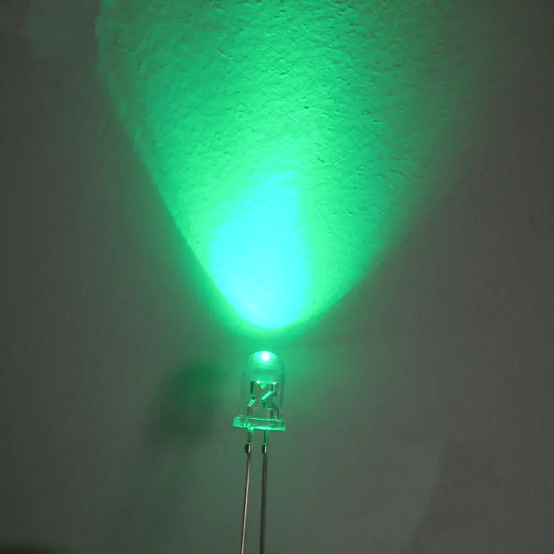 3MM LED Light-Emitting Diodes Green Glow Green Light Highlighted Luminous Tube 100 PCS / 1 Lot