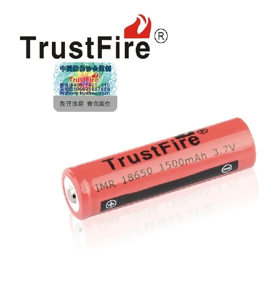 

TrustFire IMR 18650 1500mah 3.7V Rechargeable Battery Lithium Batteries For LED Flashlights E-cigarettes Camera