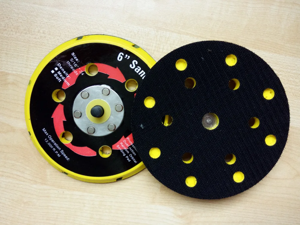 

15 holes 2pcs/set 6 inch air sanding disc pad , for air sander with vacuum, for 150mm pneumatic sander 6", Thread M8*1.0