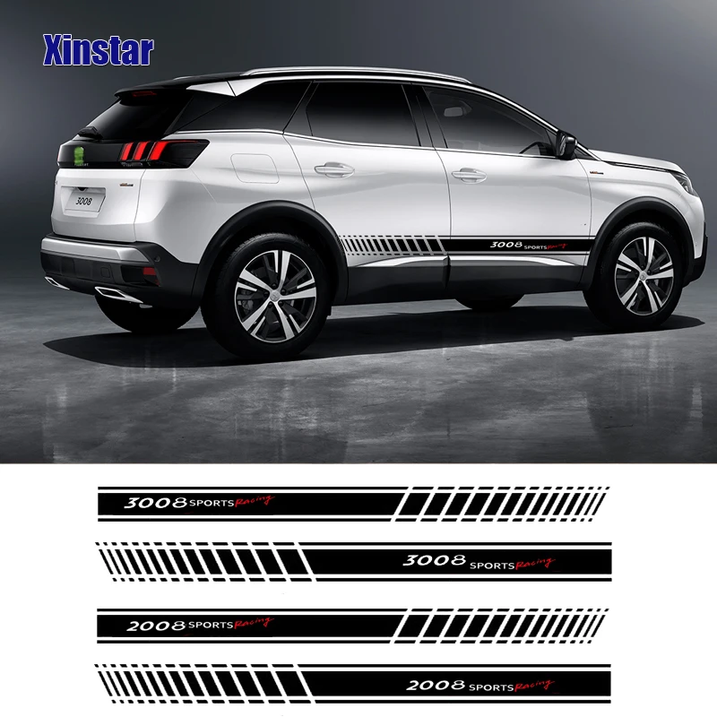 2Pcs Car Side Sticker For Peugeot 2008 3008 106 108 206 208 308 508 306