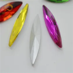 Navette Glass Crystal  Pointback Color Rhinestone Strass Stones clothing crafts Jewelry  Making 10mmX35mm 10mmx48mm 30pcs