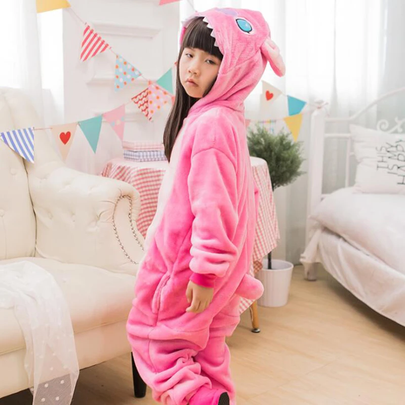 

Kid Pink Stitch Cosplay Kigurumi Onesie Child Cartoon Anime Unicorn Jumpsuit Costume Girl Boy Animal Disguise Sleepwear Pajamas