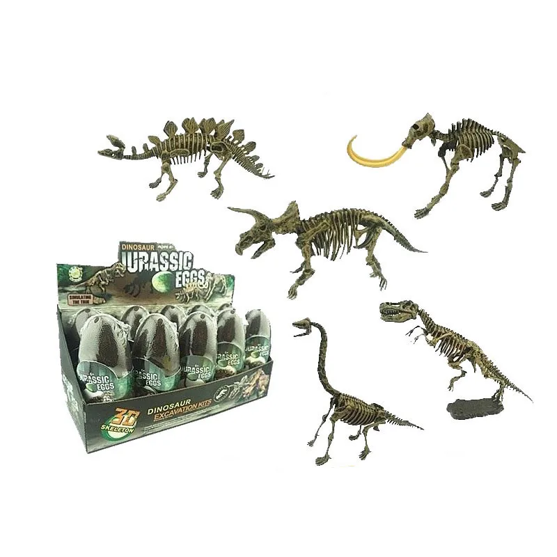 DIY Puzzle 4D Assembled Dinosaur Eggs Simulation Dinosaur Skeleton Fossil Child Intelligence Model Science Education Baby's Gift