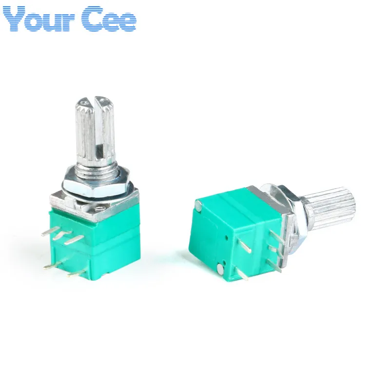 2pcs RV097NS RV097 Seal Potentiometer With Switch Single Audio Amplifier 5Pin B5K B10K B20K B50K B100K B500K