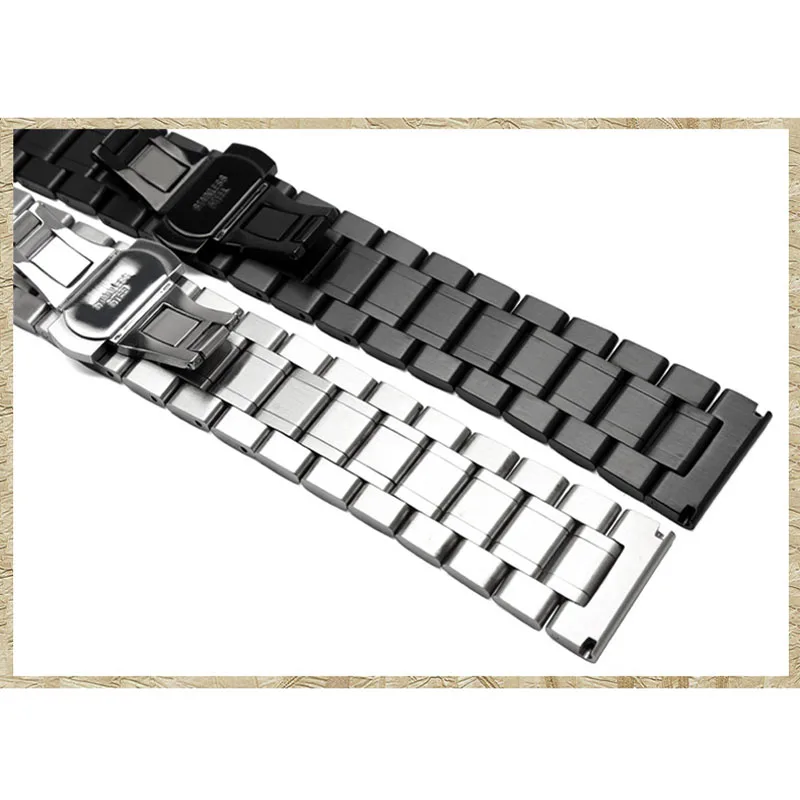 14 16 17 18 19 20mm 21 22mm 23 24 26mm 5 Beads Replacement Stainless Steel Watch Band Metal Watch Straps Bracelet