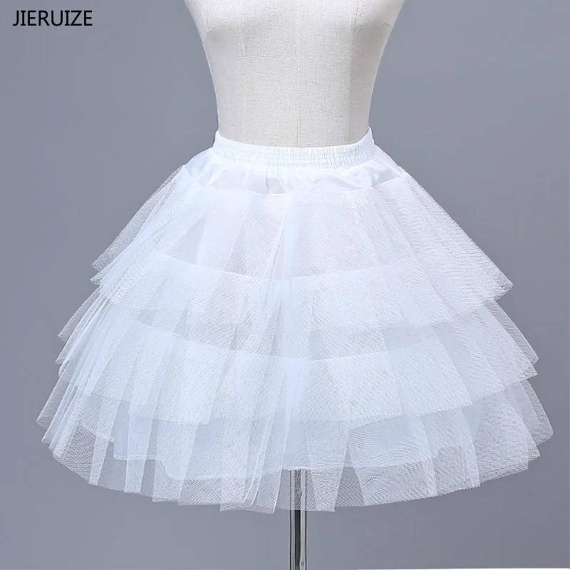 JIERUIZE Gaun Anak Perempuan Bunga Rok Bawah Perempuan Rok Tutu Balet Cosplay Tulle Keras Rok Tutu Rockabilly Crinoline