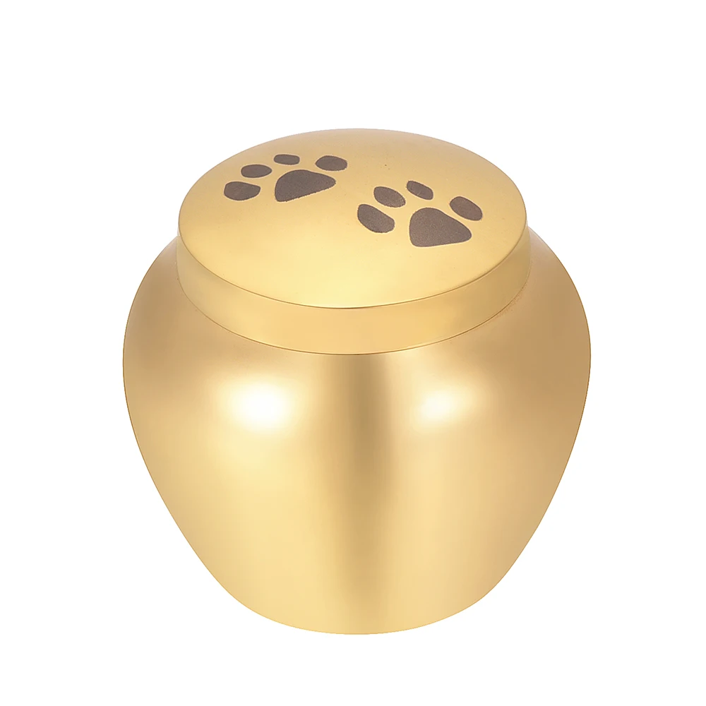 

Dog/Cat Paw Print Stainless Steel Cremation Urns For Ashes For Pet Keepsake Memorial Jewelry Funeral Mini Casket -50mm Tall