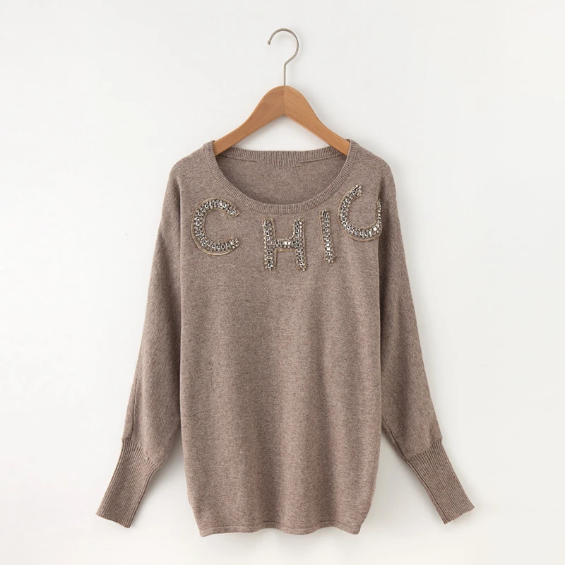 Marwin 2018 New-coming Casual Knitted Sweaters O-neck Full Pullovers Beading Solid Soft Fashion Sweaters