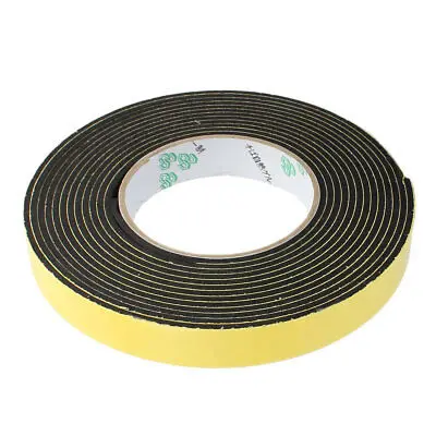 20mm x 3mm Super Strong Single Side EVA Sponge Foam Tape Black 5M Length