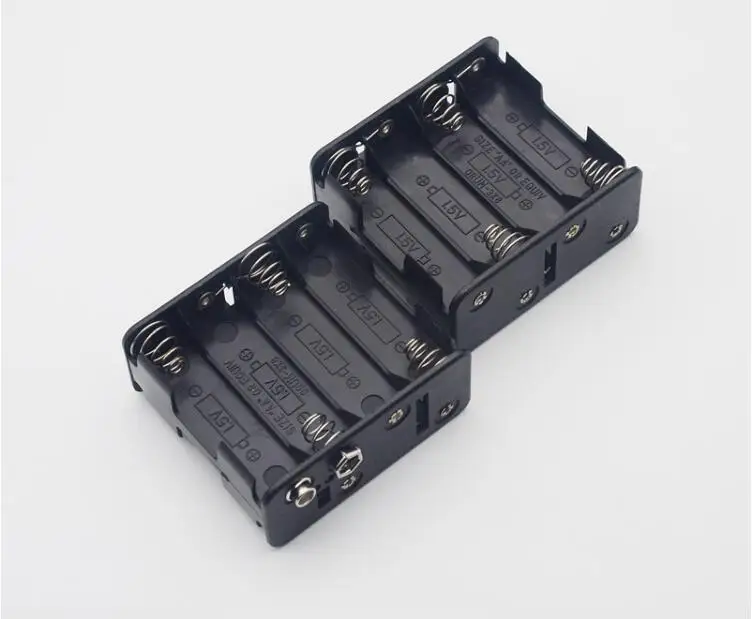 

MasterFire 500pcs/lot Black 8AA 12V Battery Clip Holder Storage Box Case Cover 8 x AA Batteries Stack with 9V snap Connector