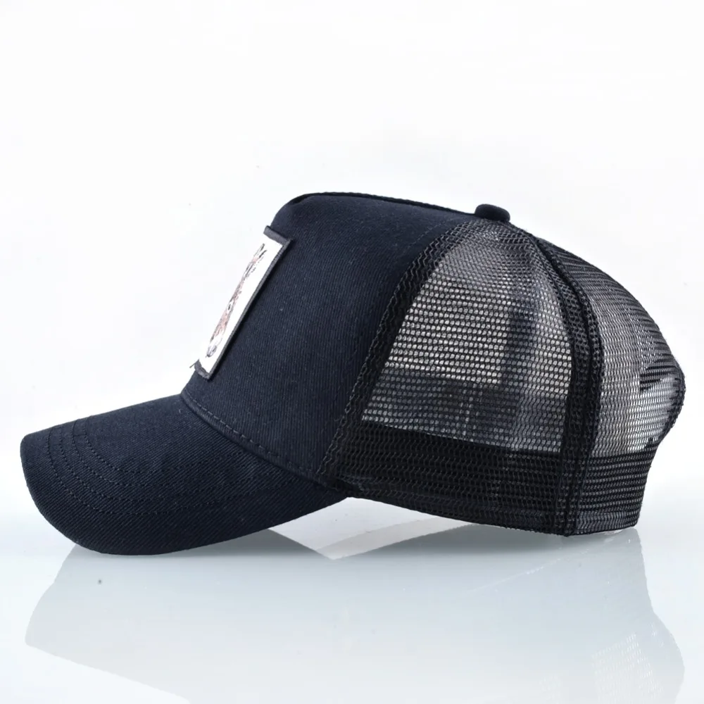 TQMSMY Men Summer Cotton Embroidery Animal Baseball Cap for Women Mesh Donkey Trucker Cap Hats For Men Gorras Casual Caps TDLV