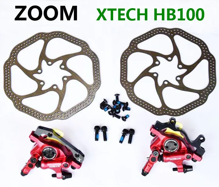 ZOOM B100 Bicycle Brake Line Pulling Hydraulic Caliper Front Rear Mountain MTB Bike Disc HS1/G3 160/180mm Rotor PK Avid BB7