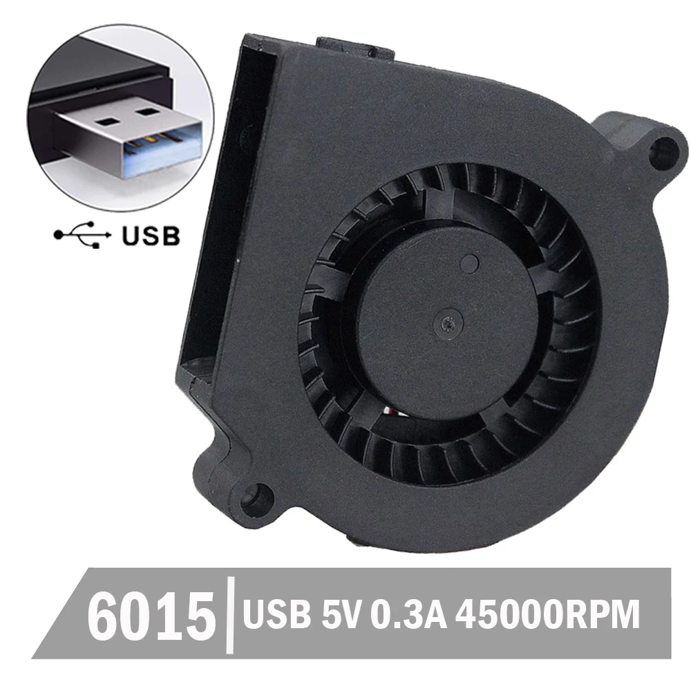 150pcs 5V USB Blower Fan 60mmx15mm 6015 DC Brushless Blower Cooling Cooler 6cm  60mm Exhaust Centrifugal Blower Cooler Fan