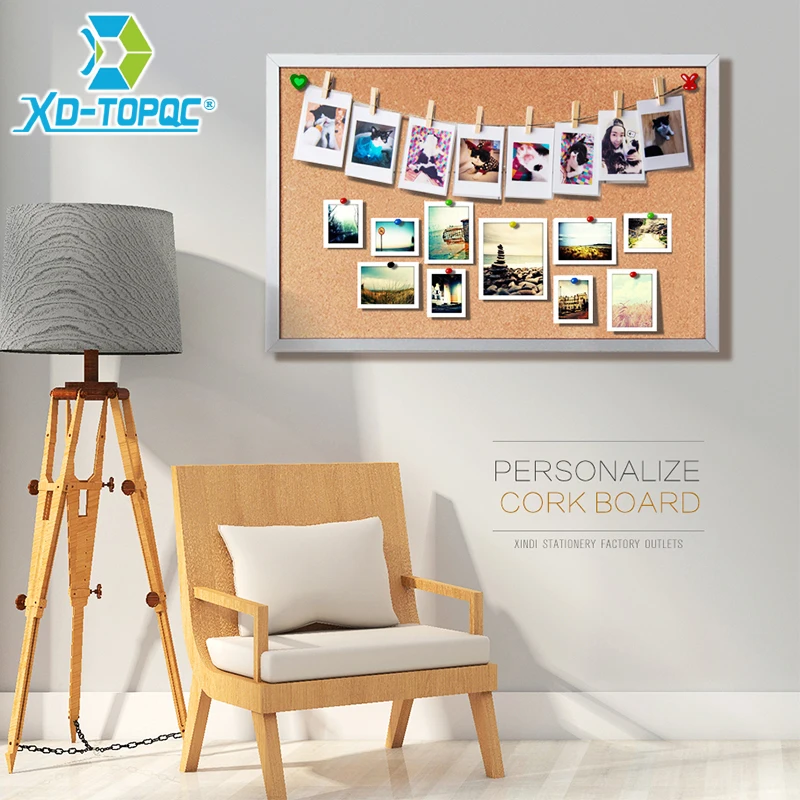 45*60cm Double Sides Cork Board Wooden Frame Push Pin Bulletin Board 11 Colors Office Supplier Home Decorative Free Accessories