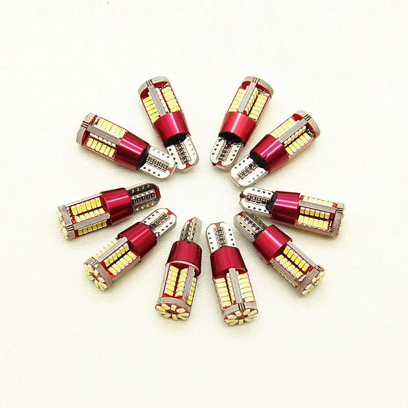 10pcs super bright Car T10 Canbus 57SMD 3014 8W LED 194 168 W5W Non polar Auto Wedge Tail Side Bulb reading plate lamp