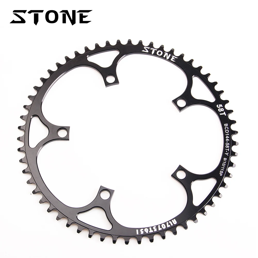 

Stone Hollow Fixed Gear Track Bike Chainring BCD144 144mm Fixie Road Bike Chain Ring Chainwheel Narrow Wide Teeth Single Speed