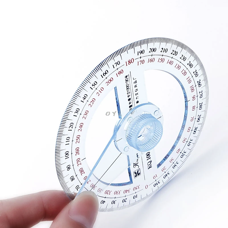 NEW Plastic 360 Degree Protractor Ruler Angle Finder Swing Arm School Office