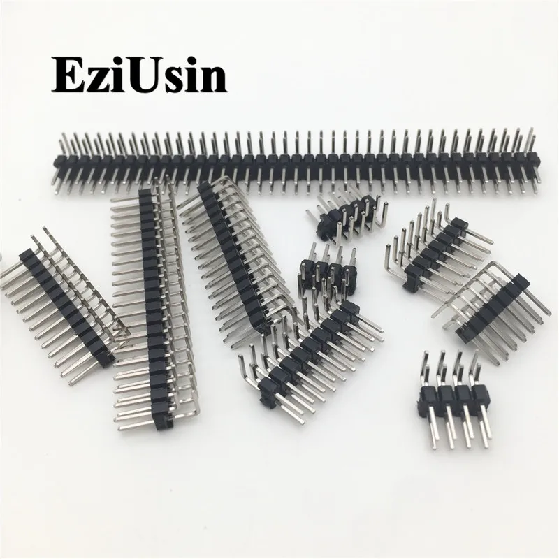 R/A 2.54Mm Dubbele Rij Rechte Hoek Mannelijke Breakaway Pcb Board Pin Header Connector Pinheader 2*3/4/10/12/15/40Pin Voor Arduino