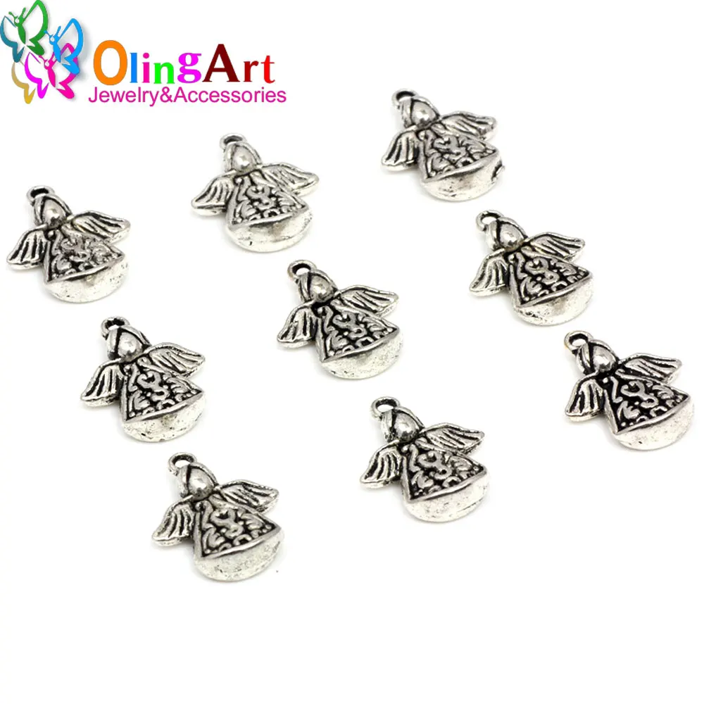 

OlingArt 21*16 мм 6 шт./лот DIY кулон из цинкового сплава без свинца/без кадмия/тибетский серебряный цвет ангел форма ювелирных изделий
