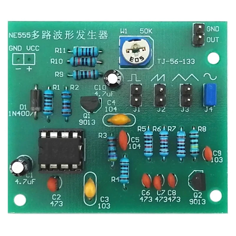 DIY Kits NE555 Multi-channel Waveform Generator Suite Sine Triangle Square Wave Electronic Training Kit