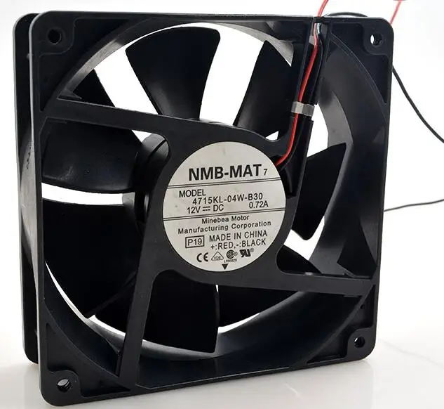 NMB 12038 DC 12V 0.72A 4715KL-04W-B30 2 wire 12CM cooling fan