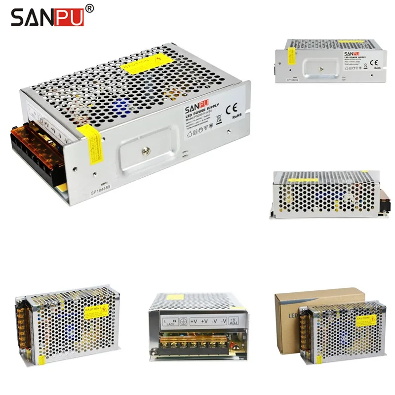 SANPU 24 V LED Power Supplies 200W 6A Switching Drivers 220V 230V AC/DC Light Transformers Fanless Full Container Load Wholesale