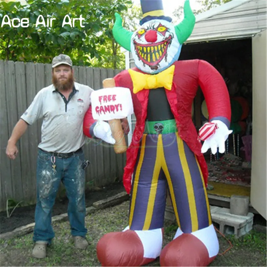 

Hot Sale Clown Style Inflatable Scary Clown Air Blown Free Candy for Halloween Party Decoration and Promotion