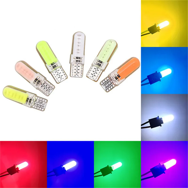 Imagem -03 - Cob Led Car Wedge Interior Dome Reading Light Lâmpadas de Estacionamento Automático Lâmpadas Laterais Estojo de Silicone 12 Chips T10 W5w dc 12v 100 Pcs