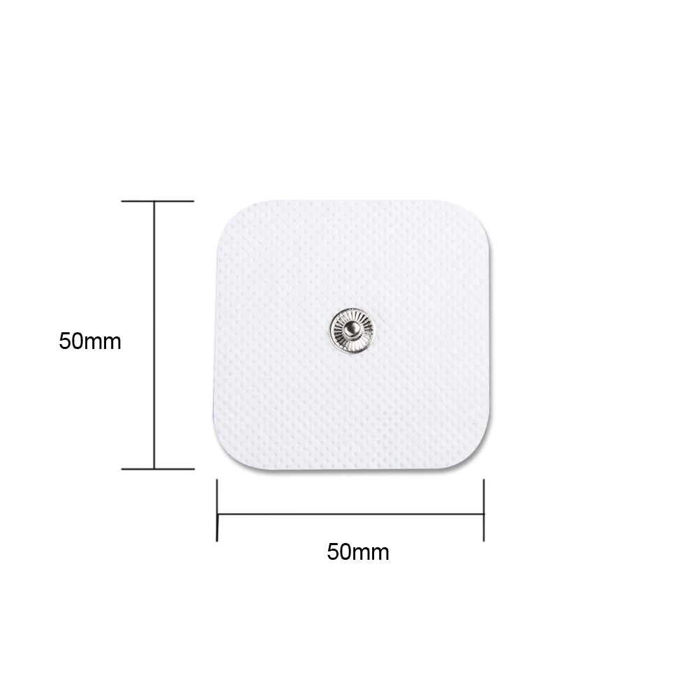 10 Pairs Conductive Electrodes Pads Use For TENS/EMS Unit Size 5cm*5cm With Button 3.5mm