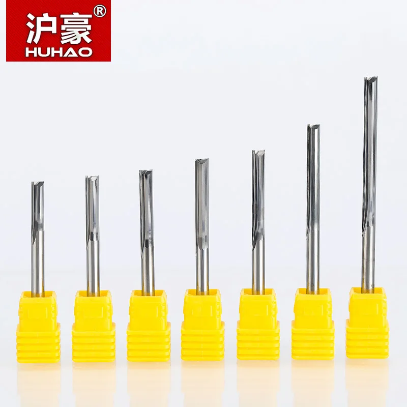 HUHAO 1pc 4mm  Two Flutes Straight router bits for wood  CNC Straight Engraving Cutters Carbide Endmills Cutting Milling Tools