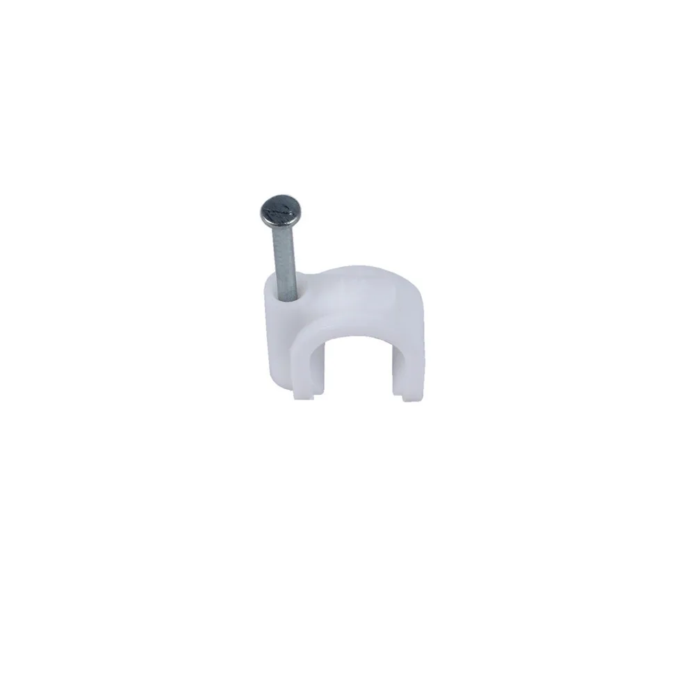 JUSTOOL 100Pcs 12Mm รอบเส้นทางสายคลิปไนลอนสูงเหล็กคาร์บอนเล็บ C Wire Wall ผู้ถือ TV โทรศัพท์อินเทอร์เน็ตตะกั่ว Fixing