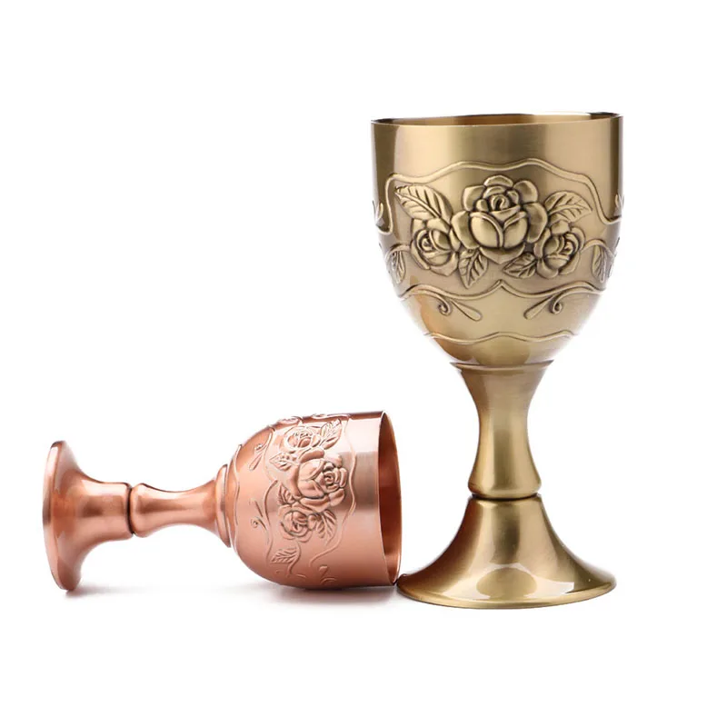 النبيذ نظارات خمر البحر الأبيض المتوسط القدح 40/120 مللي Drinkware أكواب النحاس اليدوية النقش زهرة نمط كوب Drinkware #3