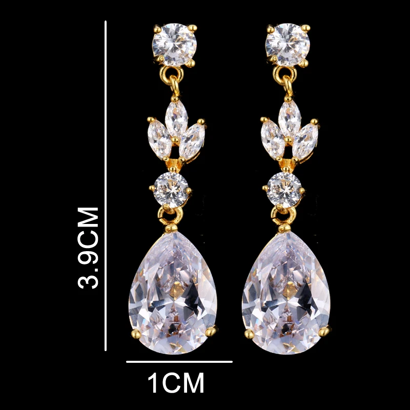 EMMAYA Water Drop CZ Crystal Earrings for Women Vintage Wedding Party Earrings Jewelry brinco feminino Gift