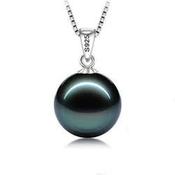Fashion Beautiful Pendant Necklace 925 Solid Silver Natural Pearl Pendant Necklace Wedding Jewelry for Women