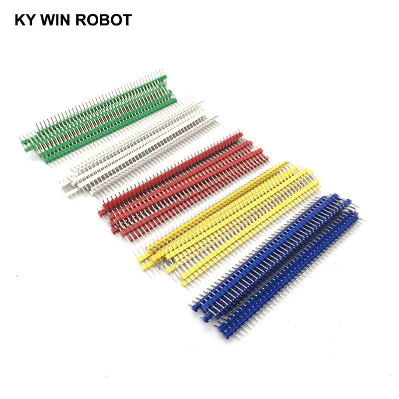 10pcs Pin Header Connector Male 2.54mm Pitch Pin Header Strip Single Row 40 pin Connector Kit for PCB board
