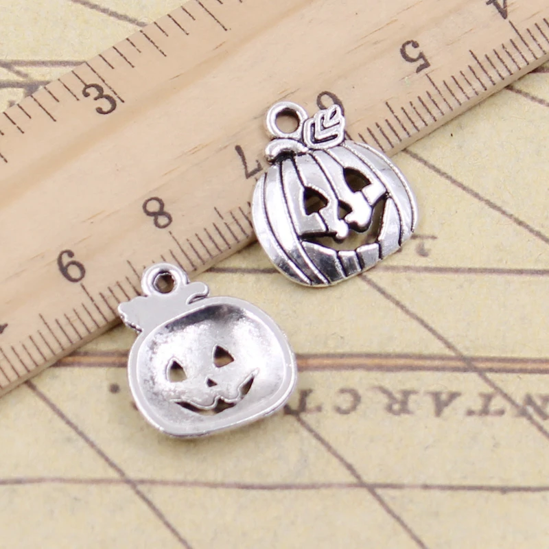 20pcs Charms Pumpkin Jack Lantern Halloween 18x15mm Tibetan Bronze Silver Color Pendants Antique Making DIY Handmade Craft